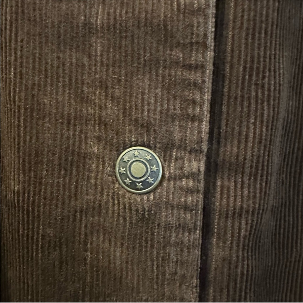 Y2K Barn Trucker Brown Corduroy Jacket with Black Faux Fur Collar Size XL - Picture 9 of 12